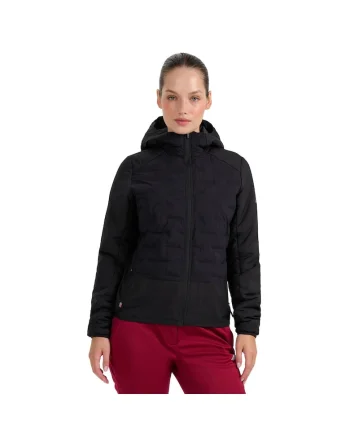 Geaca trekking  pentru femei, Primaloft Silver, neagra, usoara, impermeabila,
