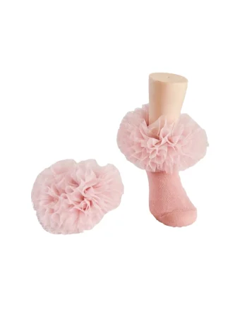 Șosete Balerină Roz cu Tulle Delicat pentru Fetițe - Confort și Eleganță pentru Ocazii Speciale, Roz