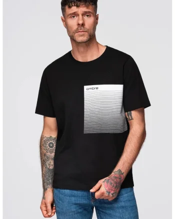 Tricou din bumbac cu imprimeu grafic, Alb/Negru