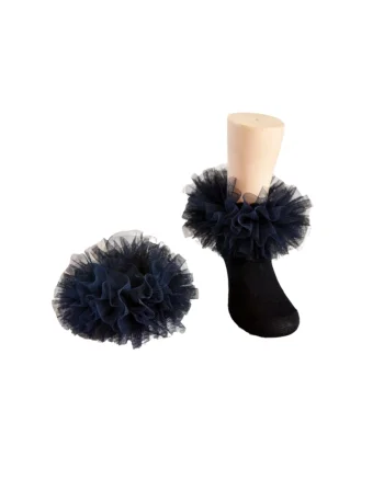 Sosete Balet Negre cu Tulle Elegant – Confort si Stil pentru Micile Fashioniste, Negru