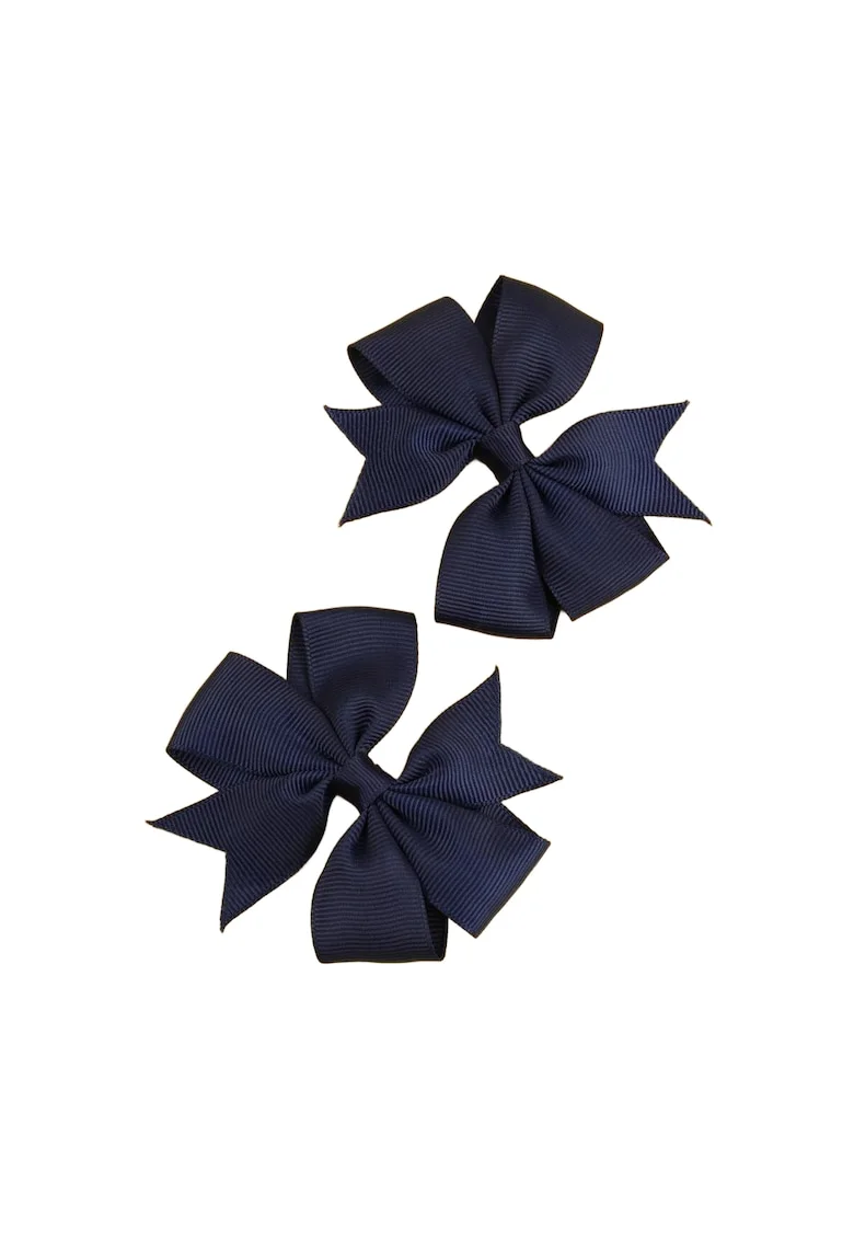 Set 2 Agrafe Fundita Albastru Marin - Accesorii Elegante pentru Fetite, 8 cm, Potrivite pentru Evenimente si Uz Zilnic