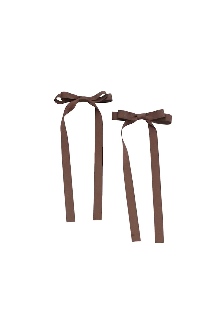 Clame elegante din satin maro pentru fete – Accesorii versatile si rezistente pentru coafuri impecabile