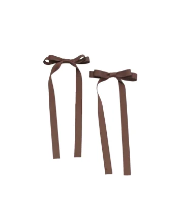 Clame elegante din satin maro pentru fete – Accesorii versatile si rezistente pentru coafuri impecabile