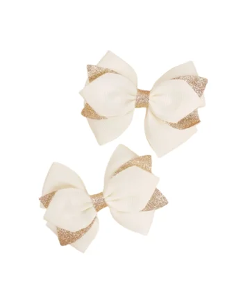 Set 2 Agrafe Fundita Aurii Elegante pentru Fetite – Accesorii Premium, 10 cm, Perfecte pentru Ocazii Speciale si Zilnice