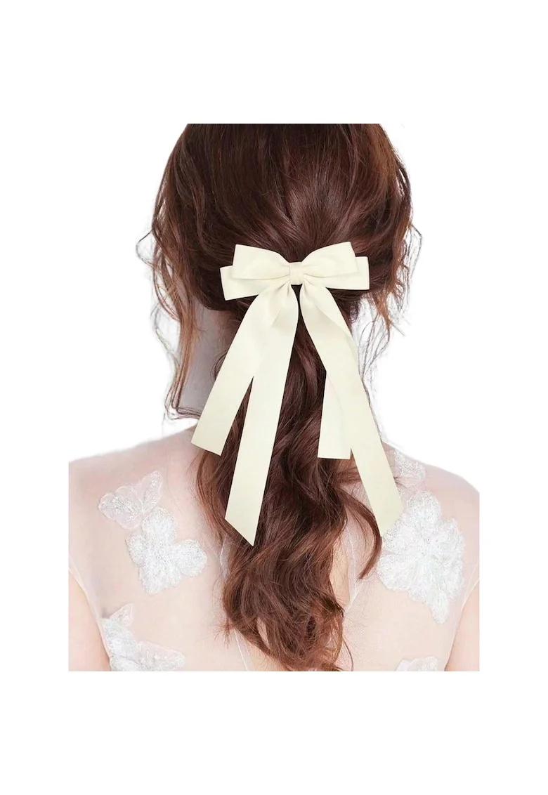 Funda de par crem eleganta din satin, accesoriu versatil pentru coafuri rafinate - Perfecta pentru ocazii speciale si uz zilnic