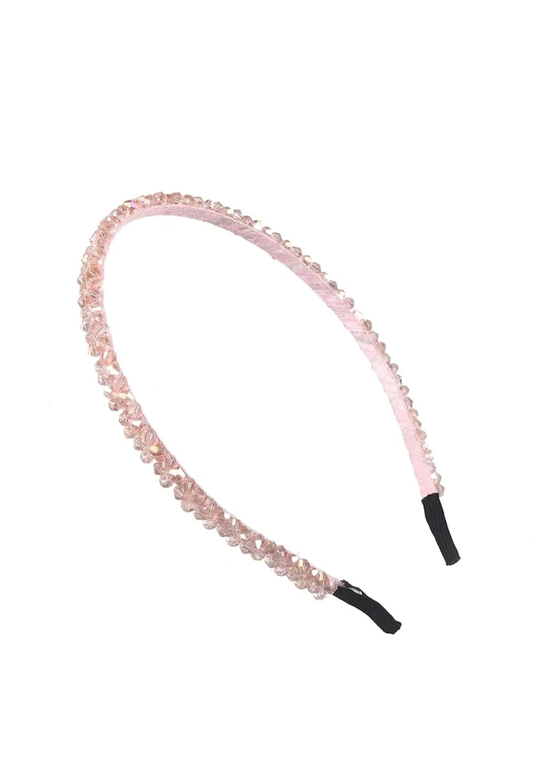 Bentita eleganta roz cu cristale, accesoriu de par pentru fetite – confort si stralucire pentru ocazii speciale