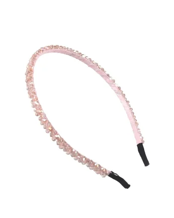 Bentita eleganta roz cu cristale, accesoriu de par pentru fetite – confort si stralucire pentru ocazii speciale
