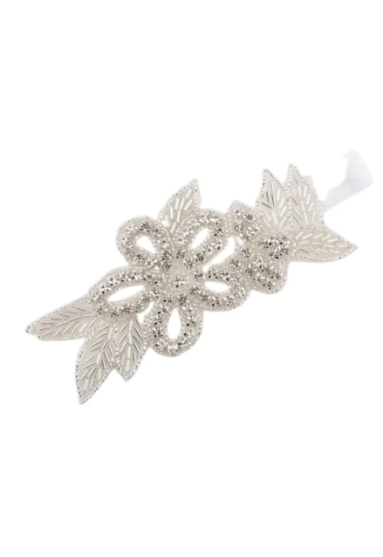 Bentita de Lux pentru Fetite, Alba, Elastica, Accesoriu Elegant pentru Ocazii Speciale - Botez, Aniversari, Nunti