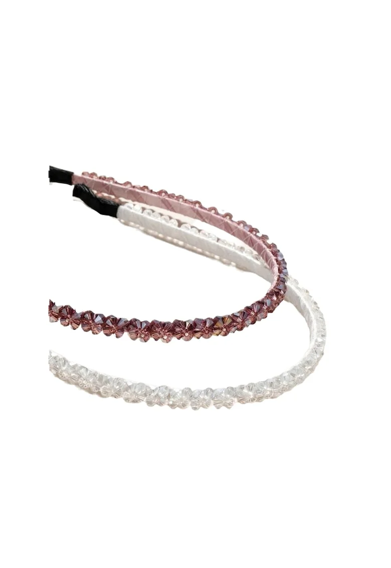 Bentita Eleganta pentru Fetite - Cristale Mov Stralucitoare, Confortabila si Elastica, Latime 0.8 cm