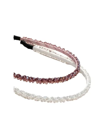 Bentita Eleganta pentru Fetite - Cristale Mov Stralucitoare, Confortabila si Elastica, Latime 0.8 cm