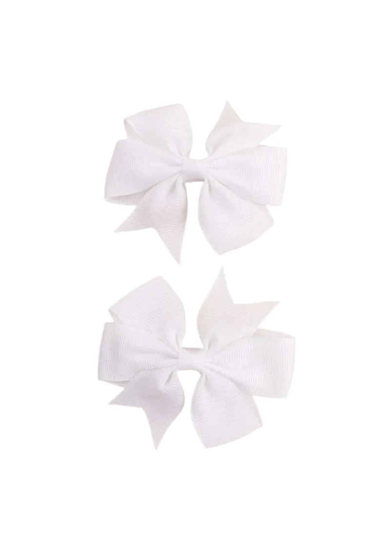 Set 2 Clame Fundite Albe Elegante pentru Fetite - Accesoriu Perfect pentru Evenimente si Uz Zilnic