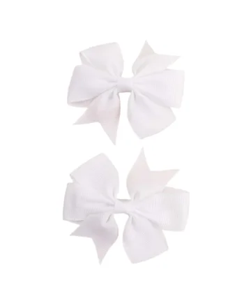 Set 2 Clame Fundite Albe Elegante pentru Fetite - Accesoriu Perfect pentru Evenimente si Uz Zilnic