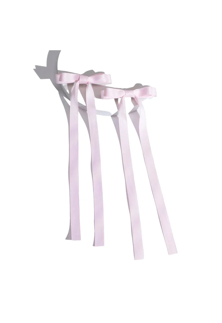 Agrafe de par roz cu fundite din satin – Accesorii elegante si confortabile pentru fetite, ideale pentru orice ocazie
