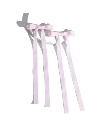 Agrafe de par roz cu fundite din satin – Accesorii elegante si confortabile pentru fetite, ideale pentru orice ocazie