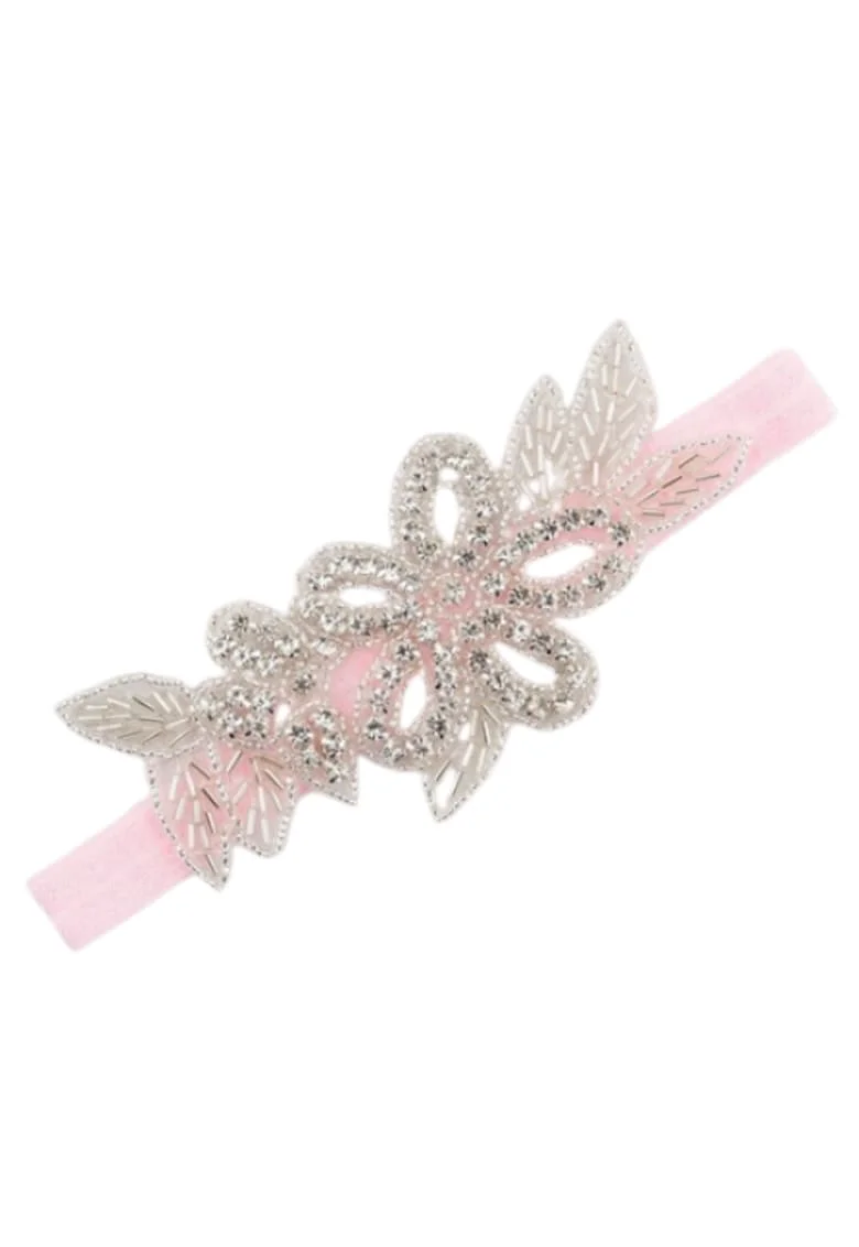 Bentita Eleganta Roz pentru Fetite, cu Banda Elastica, Accesoriu Delicat pentru Bebelusi si Copii Mici