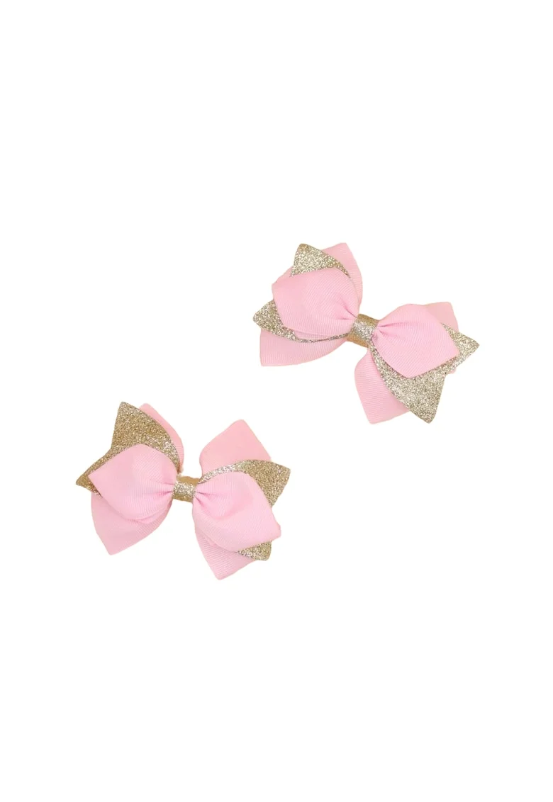 Agrafe de Par Elegante cu Fundite Roz - Accesorii Delicate pentru Fetite, Design Modern si Calitate Premium