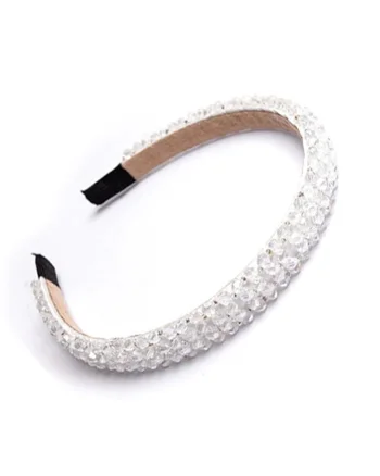 Bentita pentru fete cu cristale albe, accesoriu elegant si confortabil, ideal pentru ocazii speciale