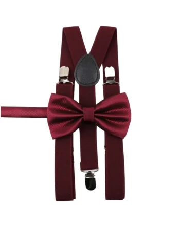 Set Bretela si Papion Bordo pentru Baieti - Accesorii Elegante pentru Ocazii Speciale si Zilnice