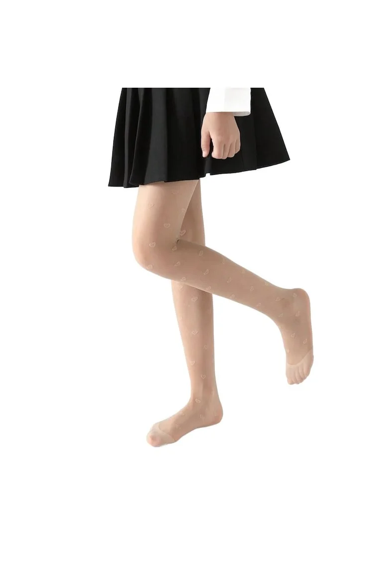 Dresuri Fete Elegante cu Inimioare - Design Bej Delicat, Confortabile și Versatile pentru Orice Ocazie, Bej