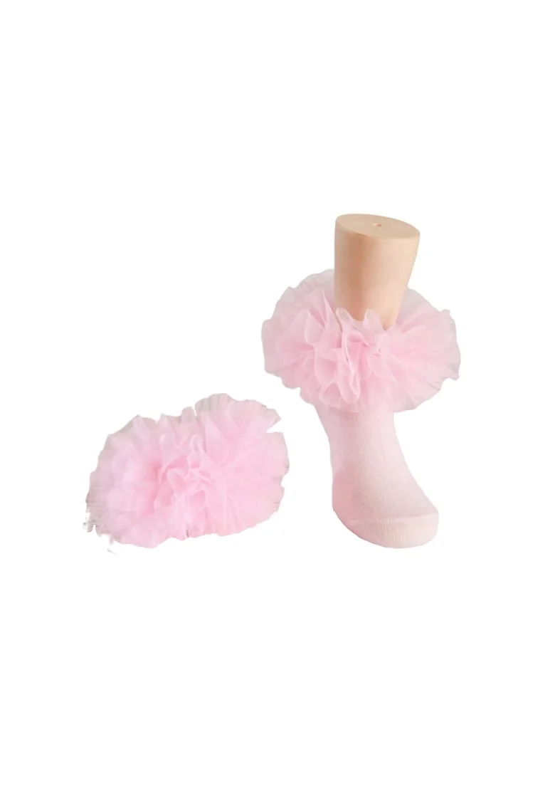 Șosete Fetițe Prințesă cu Tulle Roz – Accesoriu Elegant și Confortabil pentru Ocazii Speciale, Roz