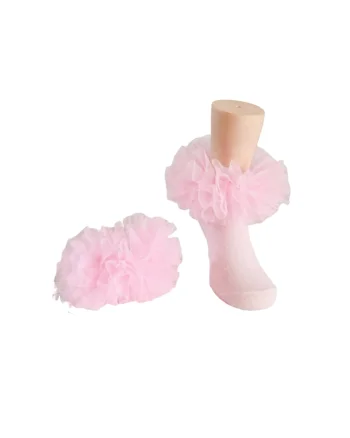 Șosete Fetițe Prințesă cu Tulle Roz – Accesoriu Elegant și Confortabil pentru Ocazii Speciale, Roz