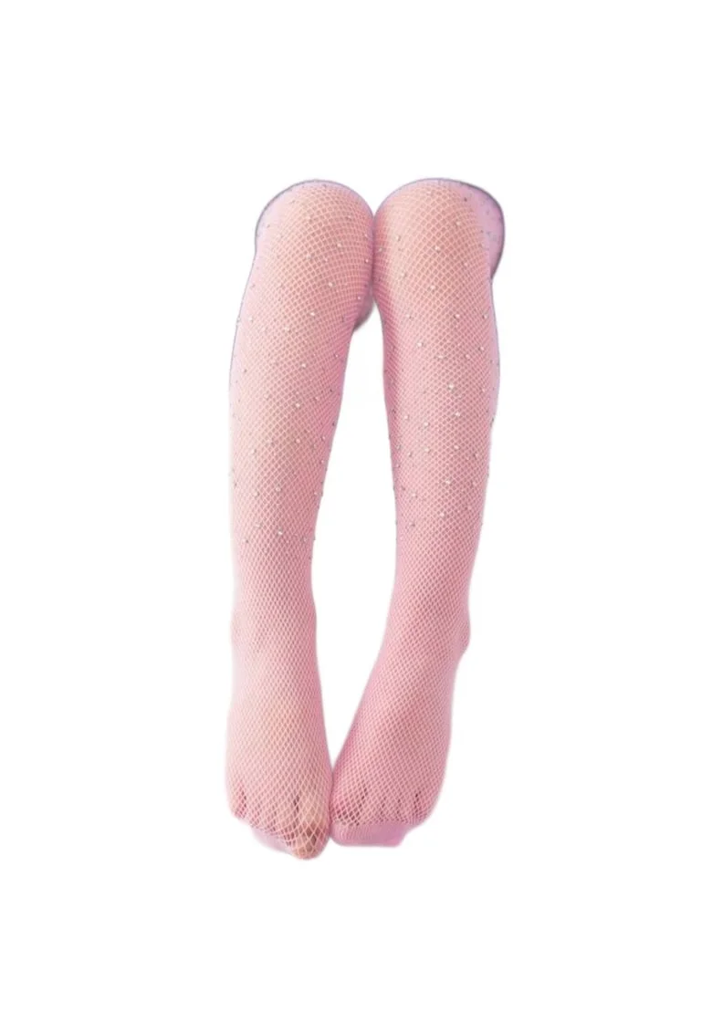 Dresuri Plasă pentru Fetițe cu Pietre de Zirconiu - Eleganță, Confort și Strălucire pentru Ocazii Speciale, Roz