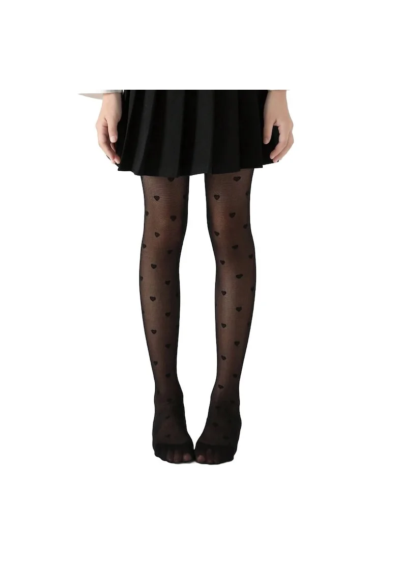 Dresuri Negre pentru Fetițe cu Model Inimioare – Eleganță și Confort pentru Orice Ținută, Negru