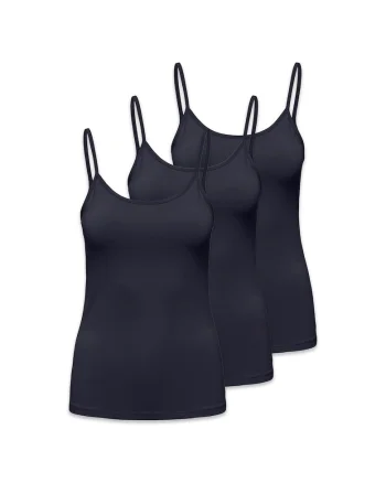 Set de topuri cu model uni - 3 piese, Negru