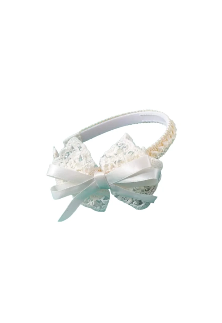 Bentita Eleganta din Dantela Cream pentru Fetite – Accesoriu Premium pentru Evenimente Speciale si Sedinte Foto