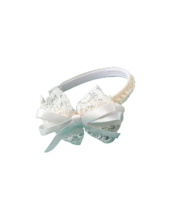 Bentita Eleganta din Dantela Cream pentru Fetite – Accesoriu Premium pentru Evenimente Speciale si Sedinte Foto
