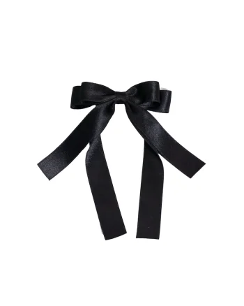 Funda Eleganta din Satin Negru - Clama de Par cu Prindere Sigura, Accesoriu Versatil pentru Coafuri Elegante si Casual