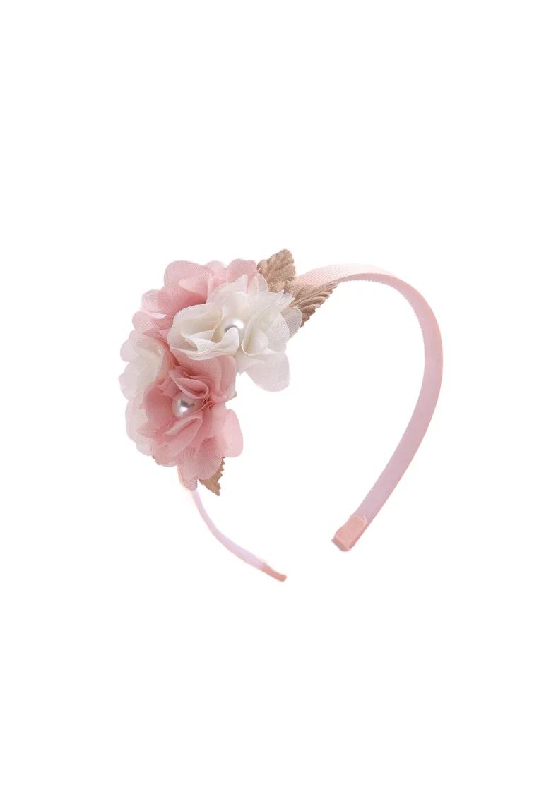 Bentita eleganta pentru fetite cu flori roz delicate – Accesoriu perfect pentru ocazii speciale, confortabil si stilat