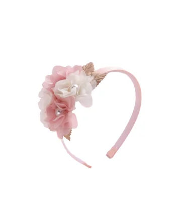 Bentita eleganta pentru fetite cu flori roz delicate – Accesoriu perfect pentru ocazii speciale, confortabil si stilat