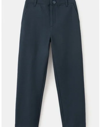Pantaloni din amestec de bumbac cu croiala dreapta, Albastru ultramarin
