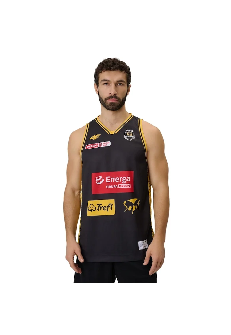 Maiou de baschet barbati,  replica Trefl Sopot, tehnologie 4FDry, negru