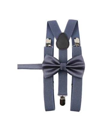 Set Elegant pentru Baieti Bretele si Papion Accesorii pentru Ocazii Speciale, Gri