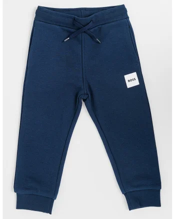 Pantaloni de trening cu snur si aplicatie logo, Bleumarin