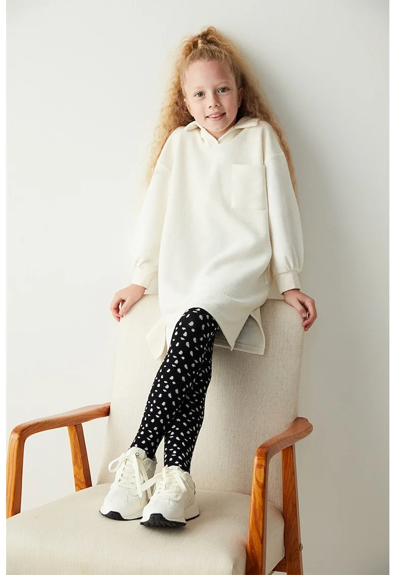 Dres cu model uni, Alb/Negru