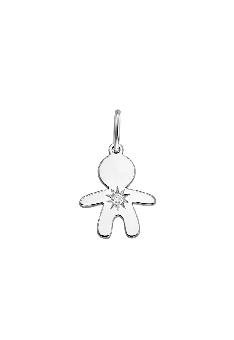 Pandantiv din aur decorat cu un diamant, Argintiu