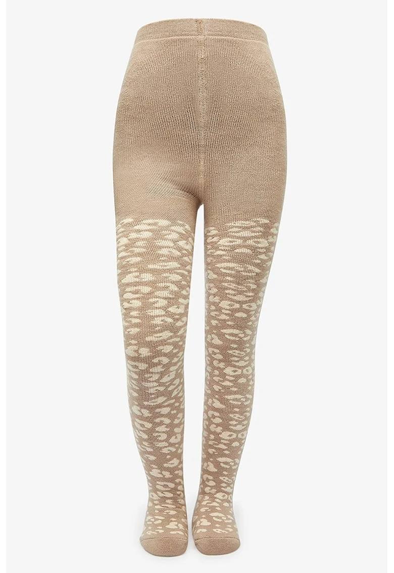 Dres cu model animal print, Bej