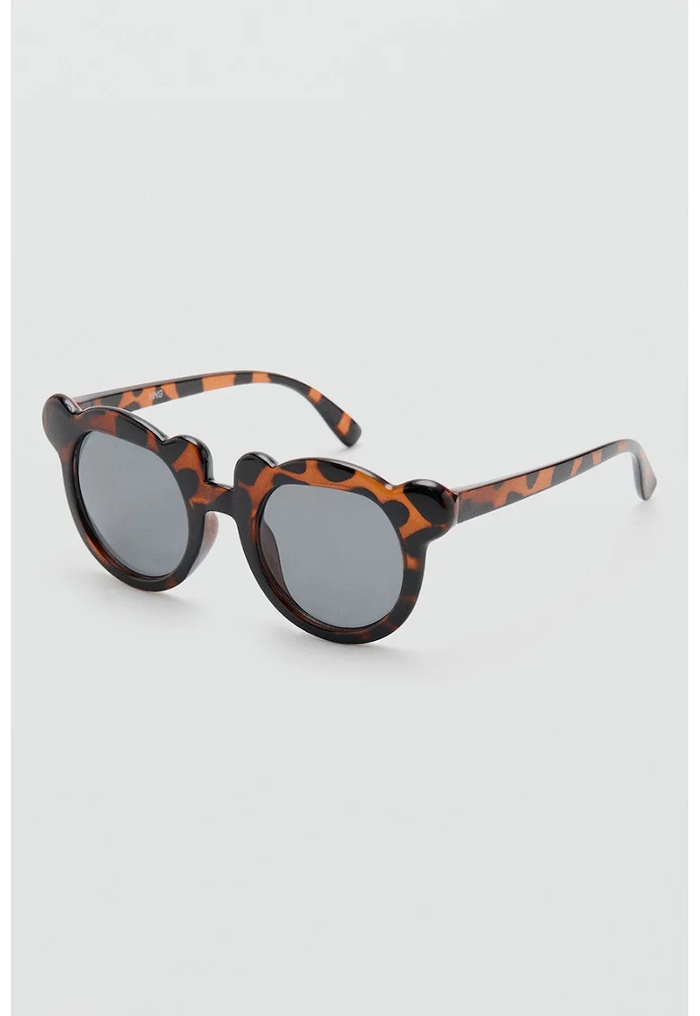 Ochelari de soare pantos cu animal print, Negru/Maro