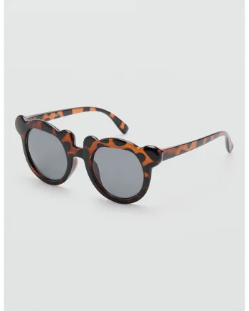 Ochelari de soare pantos cu animal print, Negru/Maro