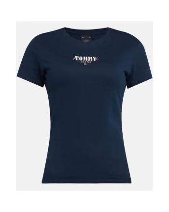 Tricou Dama,  Decolteu la baza gatului, Bumbac, Logo Printat 2382, Albastru inchis