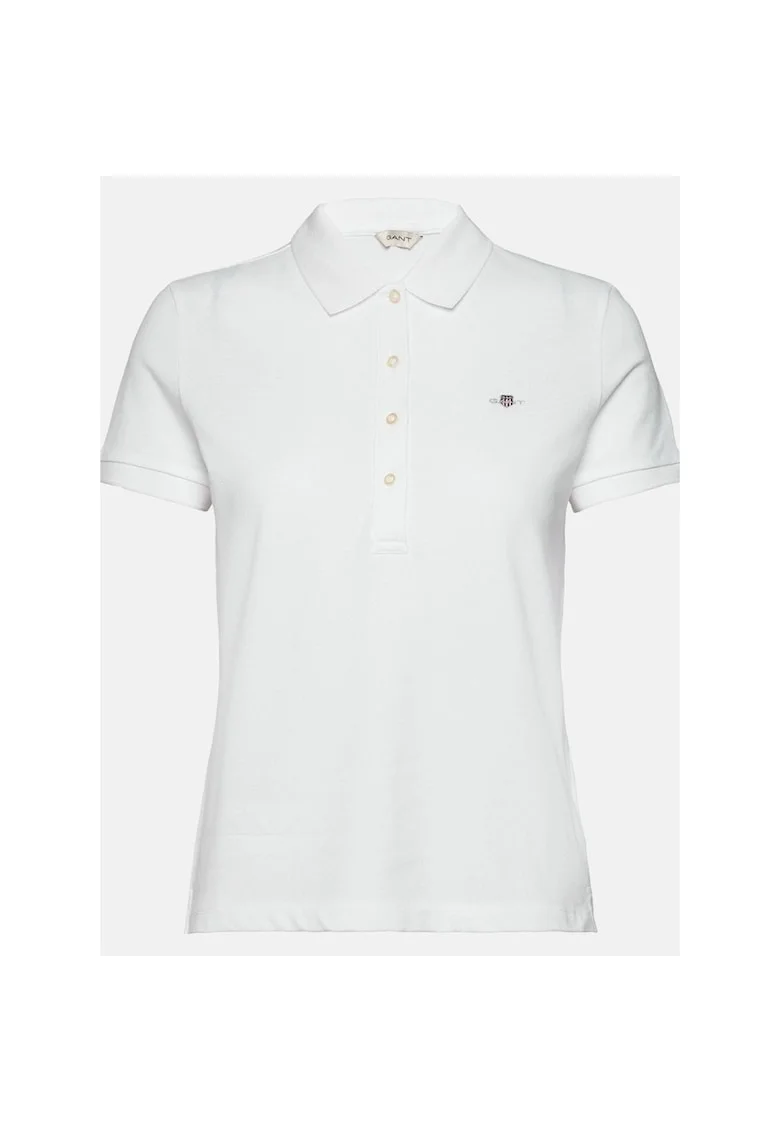 Tricou polo dama,  Alb, Bumbac, Logo Brodat 2285, Alb