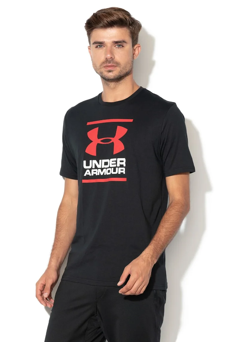 Tricou cu imprimeu logo pentru fitness GL Foundation, Negru