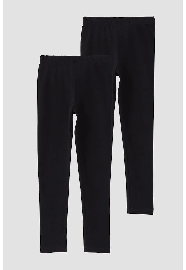 Set de colanti cu banda elastica in talie - 2 perechi, Negru