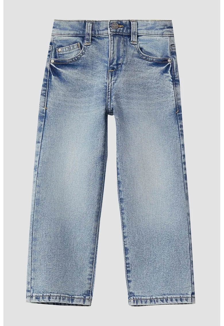 Blugi relaxed fit cu talie medie, Albastru deschis