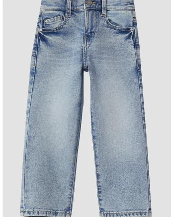 Blugi relaxed fit cu talie medie, Albastru deschis