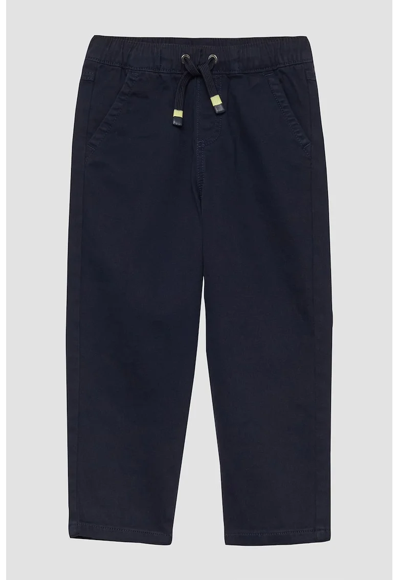 Pantaloni din amestec de bumbac cu model uni, Albastru ultramarin