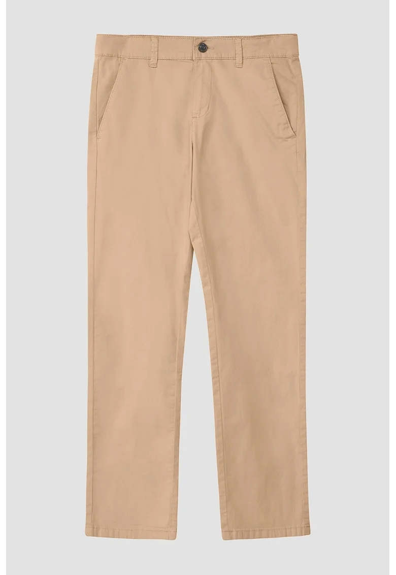 Pantaloni chino cu model uni, Bej